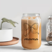 Zwart Coquette Bow Baby shower Mama Can Glass Blikvorm Glas