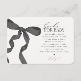 Zwart Coquette Bow Boeken voor Baby Invite invoege Informatiekaartje