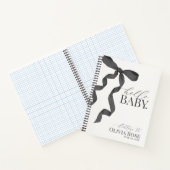 Zwart Coquette Bow Gift Meisje Baby shower Letters Notitieboek (Binnen)