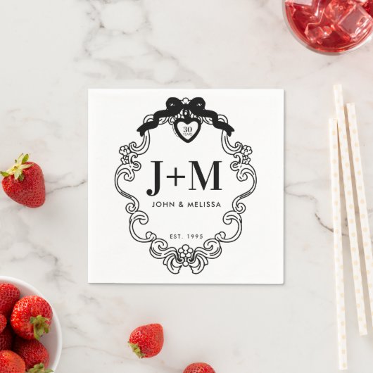 Zwart  Coquette Bow Jubileum Servet (Insitu)