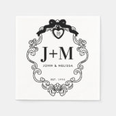 Zwart  Coquette Bow Jubileum Servet (Voorkant)