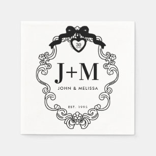 Zwart  Coquette Bow Jubileum Servet