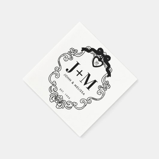 Zwart  Coquette Bow Jubileum Servet (Hoek)