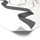 Zwart Coquette Bow Kaarten en geschenken Party Sig Poster (Hoek)