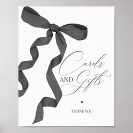 Zwart Coquette Bow Kaarten en geschenken Party Sig Poster