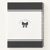 Zwart Coquette Bow Letters to Birthday Girl Gift Notitieboek (Achterkant)