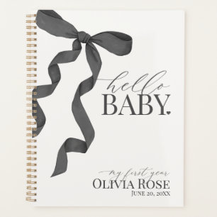 Zwart Coquette Bow Meisje Baby Gift Mijn Eerste Ja Planner