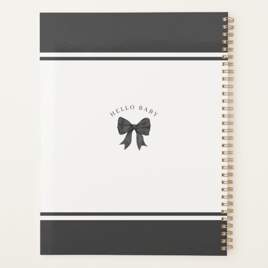 Zwart Coquette Bow Meisje Baby Gift Mijn Eerste Ja Planner (Achterkant)