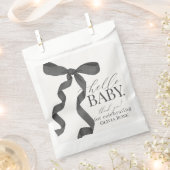 Zwart Coquette Bow Meisje Baby shower Dessert Bedankzakje (Geknipt)