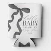 Zwart Coquette Bow Meisje Baby shower Dessert Favo Blikjeskoeler (Voorkant)