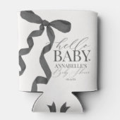 Zwart Coquette Bow Meisje Baby shower Dessert Favo Blikjeskoeler (Achterkant)