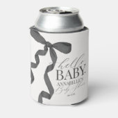 Zwart Coquette Bow Meisje Baby shower Dessert Favo Blikjeskoeler (Blikje Achterkant)