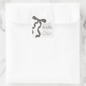 Zwart Coquette Bow Meisje Baby shower Favor Vierkante Sticker (Tas)