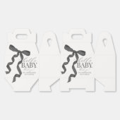 Zwart Coquette Bow Meisje Baby shower Gift Bedankdoosjes (Ongevouwen)