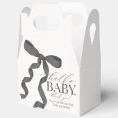 Zwart Coquette Bow Meisje Baby shower Gift Bedankdoosjes (Open)