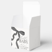 Zwart Coquette Bow Meisje Baby shower Gift Bedankdoosjes (Geopend)