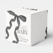 Zwart Coquette Bow Meisje Baby shower Gift Bedankdoosjes (Achterkant)