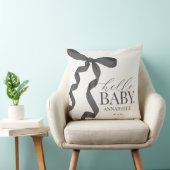 Zwart Coquette Bow Meisje Baby shower Gift Kussen (Stoel)