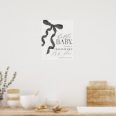 Zwart Coquette Bow Meisje Baby shower Welkomstbord Poster (Keuken)