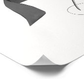 Zwart Coquette Bow Meisje Baby shower Welkomstbord Poster (Hoek)