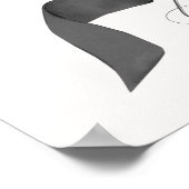 Zwart Coquette Bow Meisje Verjaardag Welkomstbord Poster (Hoek)