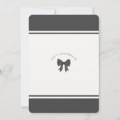 Zwart Coquette Bow Meisje Verjaardagsfeest Uitnodi (Achterkant)