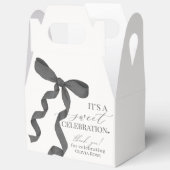 Zwart Coquette Bow Meisje Verjaardagsfeestgeschenk Bedankdoosjes (Open)