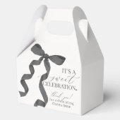 Zwart Coquette Bow Meisje Verjaardagsfeestgeschenk Bedankdoosjes (Achterkant)