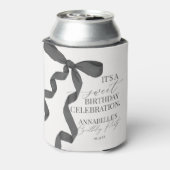 Zwart Coquette Bow Meisje Verjaardagsfeestgunsten Blikjeskoeler (Blikje Achterkant)