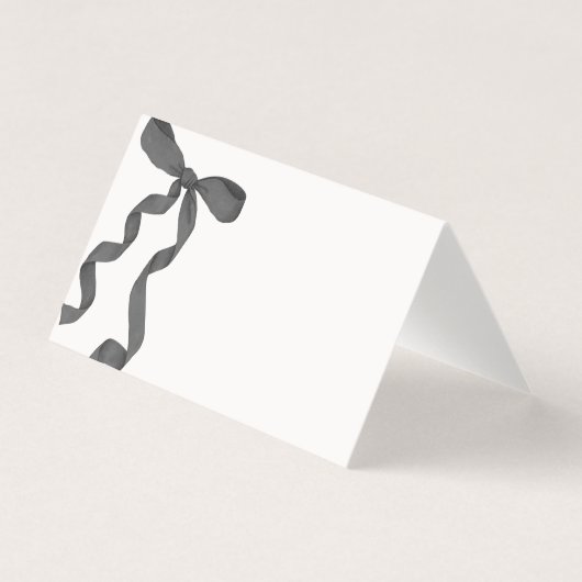 Zwart Coquette Bow Place Card Tafel Decor Kaart (Voorkant)