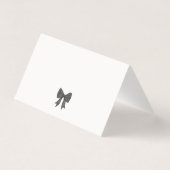 Zwart Coquette Bow Place Card Tafel Decor Kaart (Achterkant)