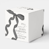 Zwart Coquette Bow Sweet 16 Verjaardagsfeestgesche Bedankdoosjes (Achterkant)