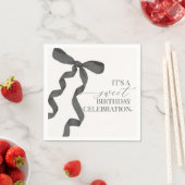 Zwart Coquette Bow Verjaardagsfeestje Decor Servet (Insitu)