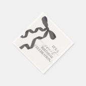 Zwart Coquette Bow Verjaardagsfeestje Decor Servet (Hoek)