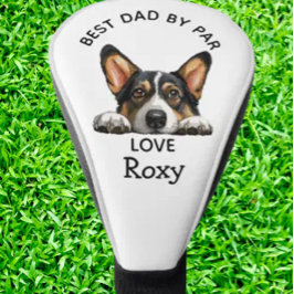 Zwart Corgi Peeking Puppy Aanpassen Golfheadcover