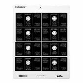 Zwart Cosmetica Flesetiket met logo Etiket (Full Sheet)