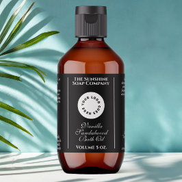 Zwart Cosmetica Flesetiket met logo Etiket