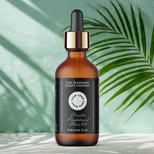 Zwart Cosmetica Flesetiket met logo Etiket