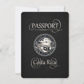 Zwart Costa Rica paspoort Save The Date (Voorkant)