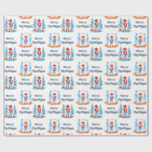 Zwart Cowboy Cowgirl Winter Scène Vrolijk Kerstfee Cadeaupapier (Vlak)