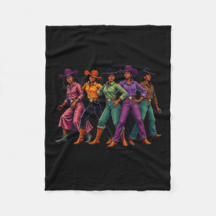Zwart Cowgirl Western Rodeo Melanin Zwart Geschied Fleece Deken