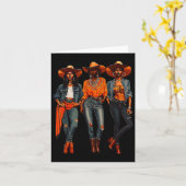 Zwart Cowgirl Western Rodeo Melanin Zwart Geschied Kaart (Gele Bloem)