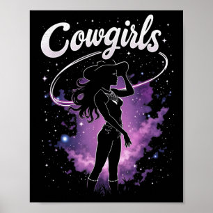 Zwart Cowgirl Western Rodeo Melanin Zwart Geschied Poster