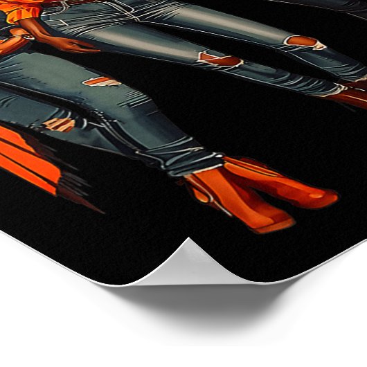 Zwart Cowgirl Western Rodeo Melanin Zwart Geschied Poster (Hoek)