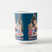 Zwart Cowgirl Winter Scène Paard Vrolijk Kerstfees Koffiemok (Center)