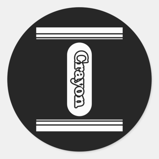 Zwart Crayon Box Halloween Ronde Sticker (Voorkant)