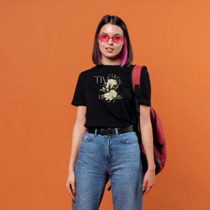 Zwart & Cream Bloemen Tijdloos Blooms T-shirt