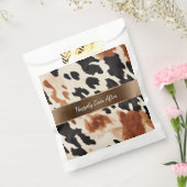 Zwart Cream Bruin Koeienhuid Bruiloft Bedankzakje (Gezegeld)