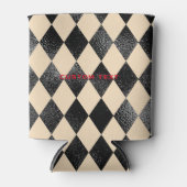 Zwart & Cream Diamant Patroon Whimsical Blikjeskoeler (Voorkant)