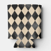 Zwart & Cream Diamant Patroon Whimsical Blikjeskoeler (Achterkant)